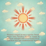 Vintage card with sun N2