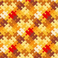 Autumn colors puzzle background seamless pattern included