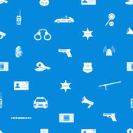 police icons blue and white seamless pattern eps10