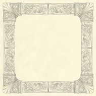 ornate retro frame on old paper background template