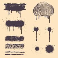 Abstract grunge spray elements