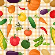 Seamless pattern with fresh ripe stylized vegetables N3