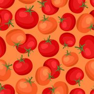 Seamless vector pattern with fresh ripe tomatoes