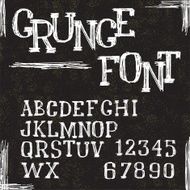 Grunge alphabet letters and numbers