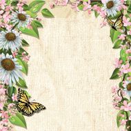 Textured Framework with Cherry Blossoms