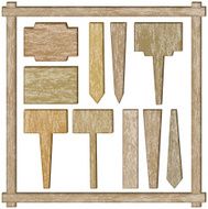 rectangular wooden labels
