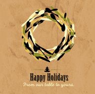 Happy Holidays restaurant themed greeting template