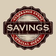 Vintage Savings Label