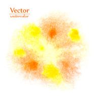 Vector abstract yellow and orange blots Bright ink design spots