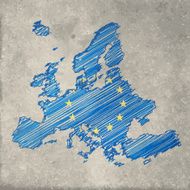 Europe flag map on stone background N2