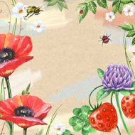 Watercolor floral frame N32