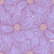 Doodle flowers seamless pattern Floral textile background Fashionable doodle print N2