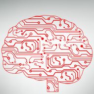 Circuit board computer brain Vector illustration N27