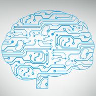Circuit board computer brain Vector illustration N29