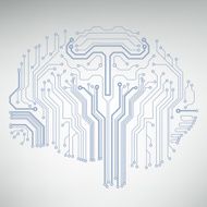 Circuit board computer brain Vector illustration N30