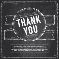 Chalkboard style text template Thank You design