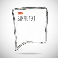 Black watercolor blob isolated on white N23