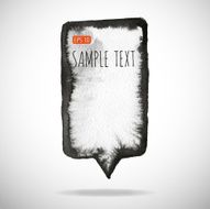 Black watercolor blob isolated on white N24