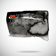 Black watercolor blob isolated on white N26