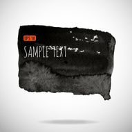 Black watercolor blob isolated on white N27