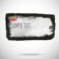 Black watercolor blob isolated on white N28