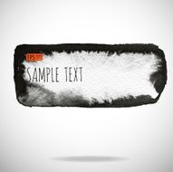 Black watercolor blob isolated on white N29