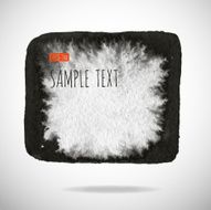 Black watercolor blob isolated on white N30