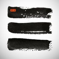 Black watercolor blob isolated on white N31