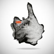 Black watercolor blob isolated on white N33