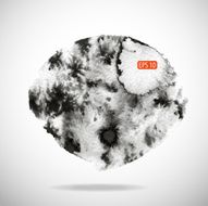 Black watercolor blob isolated on white N36