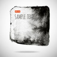 Black watercolor blob isolated on white N37