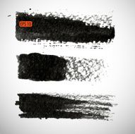 Black watercolor blob isolated on white N38