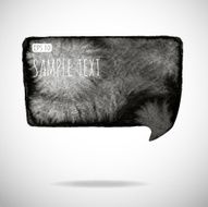 Black watercolor blob isolated on white N40