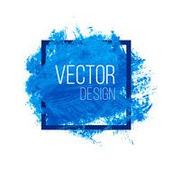 Blue Watercolor Blot In Square Frame