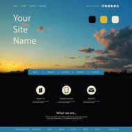 Website Design Template for Your Business with Sunset Panorama Image N2