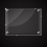 Glass frame on abstract metal background Vector illustration N19