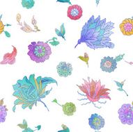 seamless vector background with watercolor floral pattern N2