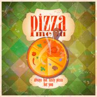 Retro pizza menu card design
