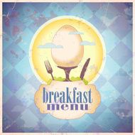 Retro breakfast menu card design N2