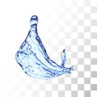 Blue water splash isolated on white N12