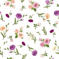 Seamless pattern with colorful flowers Vector illustration N5