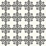 Trendy hipster Black and white pixel seamless pattern indian motifs N10