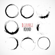 Set of vector grunge circle brush strokes N4