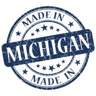 made in Michigan blue round grunge isolated stamp