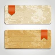 vector vintage cards with ribbon