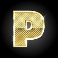 Vector metal gold letter P N2