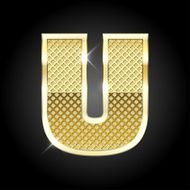 Vector metal gold letter U N2