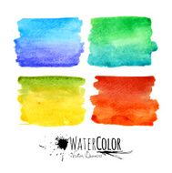 Watercolor textured paint stains colorful set N2