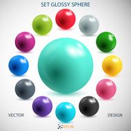 set abstract colored balls on a gray background N2