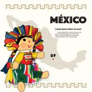 Didactic Mexican Doll - Mexico Copy Space